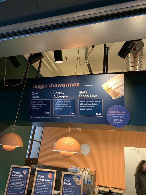 Menu  at Tibits Take Away Pop-Up in Lausanne