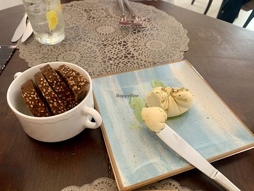 Newly launched mozzarella stuffed with pesto - April 2024 at Vegan Food Tour Ortigia in Siracusa