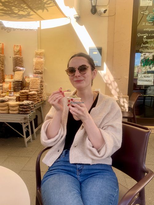 That is a happy face! - April 2024 at Vegan Food Tour Ortigia in Siracusa