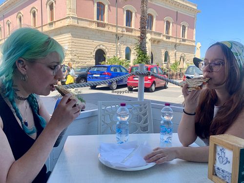 If eating and walking aren't your style, we can sit down too!  at Vegan Food Tour Ortigia in Siracusa