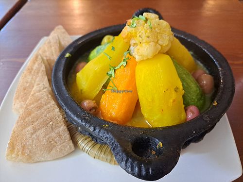 Vegan tagine at Culture Box cafe in Fes