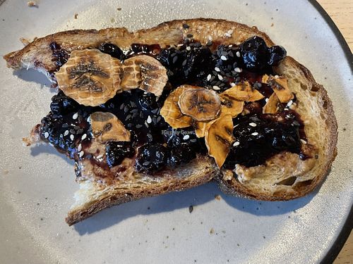 Almond delight toast  at Arvo Coffee in Toronto