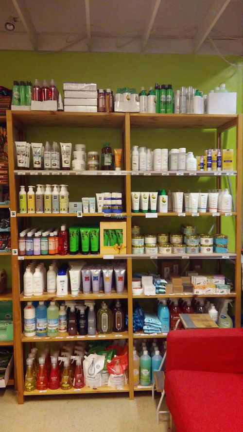 Vegan cosmetics, toiletries and household products are sold in Heluna Shop at Heluna Shop in Helsinki
