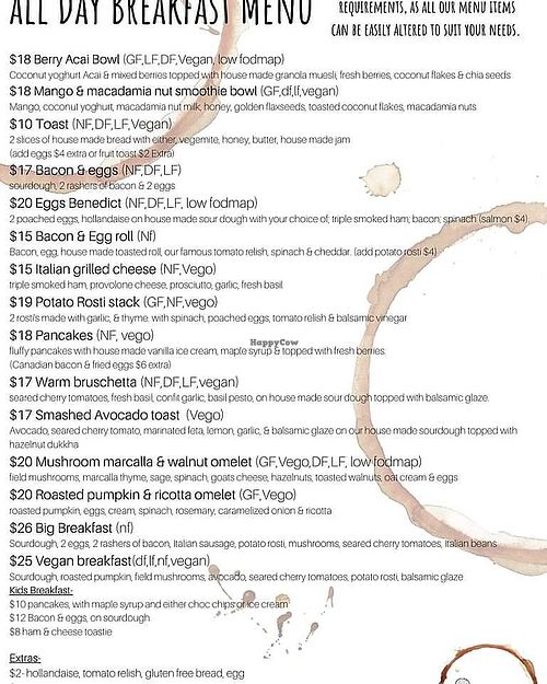 Vegan breakfast and smoothies etc at Bean & Brunch in Albury