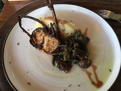 Potato purée, roasted vegetable and mushrooms  at L'Équilibriste in Lyon