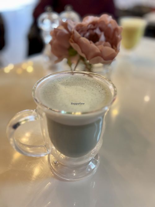 Blue latte   at Suma Cafe  in Aberdeen