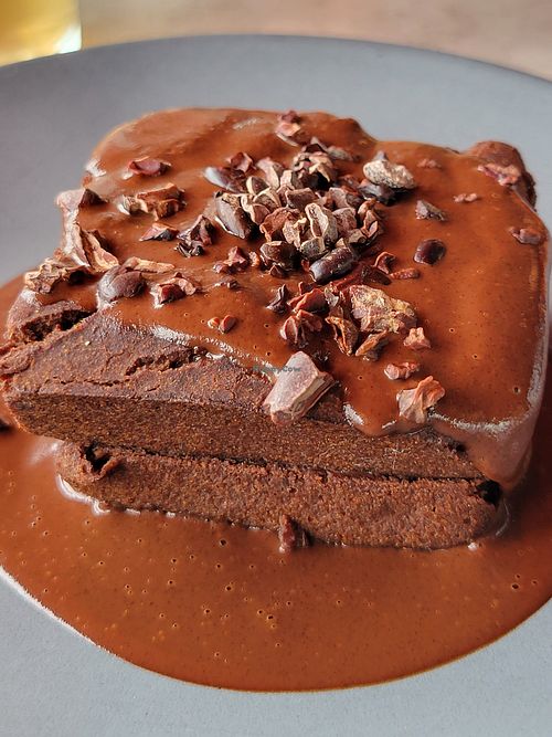 Warm cacao black bean brownies at Love.Life in Culver City