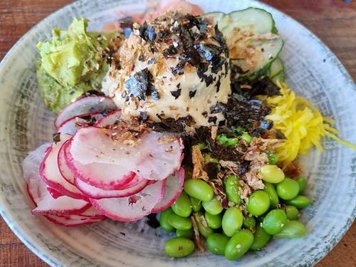 Poke bowl at Waterfront Tavern in Shellharbour