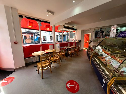 Red Boat Ice Cream Parlour Beaumaris Inside. at Red Boat Ice Cream Parlour in Beaumaris