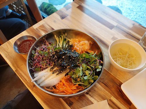 Noodles with veggies (cold) at Vegan Insa - 비건인사 in Seoul