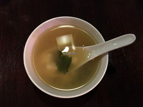 Great miso soup at Veggie Fun in Providence