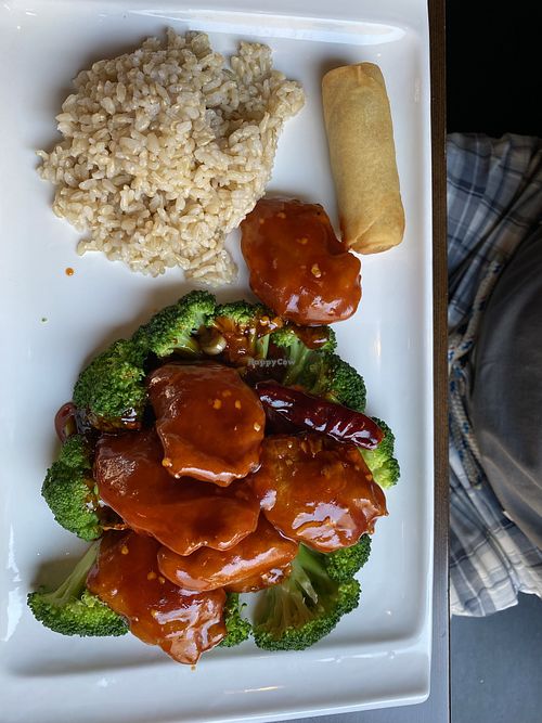 King pao tofu lunch  at Veggie Fun in Providence