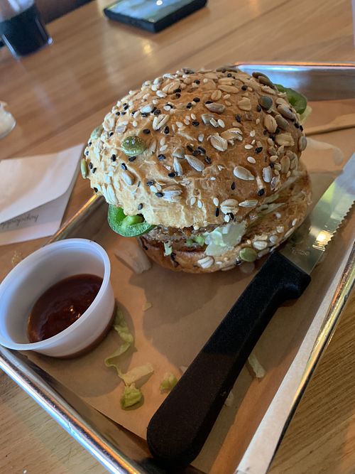 GOODNIGHT/GOOD CAUSE (Vegan mayo, cheese, and bun)  at Hopdoddy Burger Bar in Corpus Christi