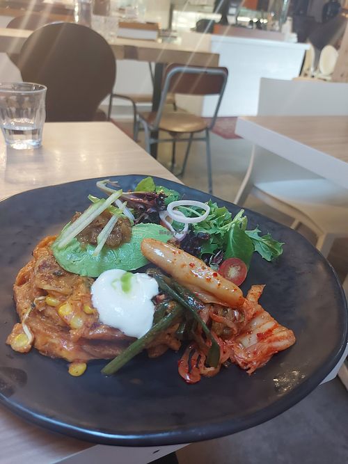 Corn pancakes at Back to Eden in Central Singapore