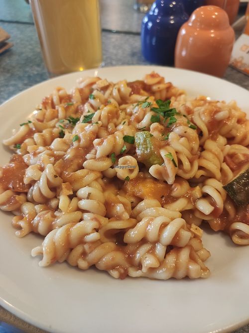 Pasta with vegetables at Spirala Bio Restaurace in Brno