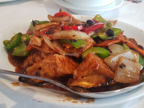 Mixed veg and bean curd in garlic, chilli & black bean sauce (spicy) at Kam Sang  in Scarborough