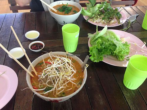 Breakfast Curry Soups at Tawanthong Restaurant and Shop in Khon Kaen