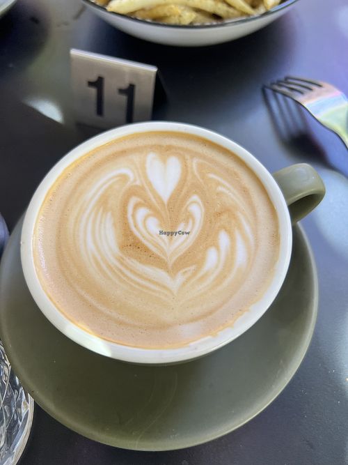 Soy flat white coffee   at Kapara  in Fremantle