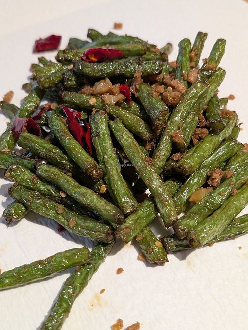 Fried green beans at Zǎozǐ Shù - Vegetarian Life Style - JiangNing in Shanghai