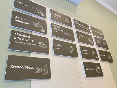 flavors at Dimatteo Gelateria in Ljubljana