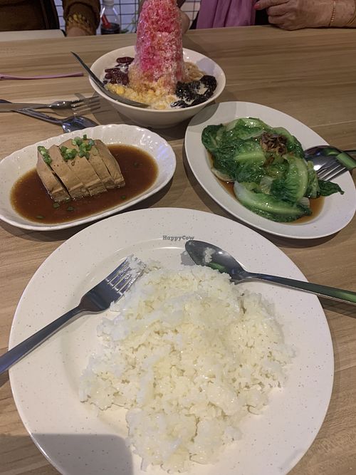 Side dish rice, tofu and vegetables   at Sakura Asian Delights in Genting Highlands