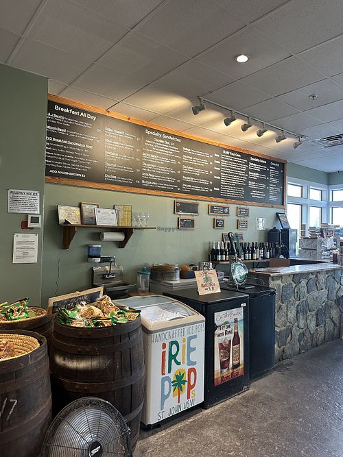 Menu and inside  at Sam & Jack's Deli in St John