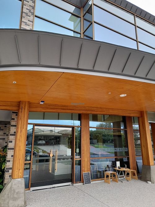 Outside at Jing Si Books & Cafe  in Salisbury