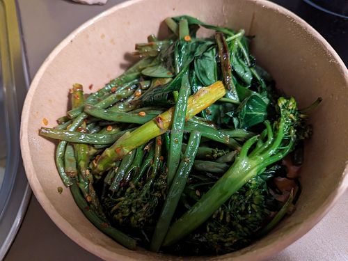 Green vegetables at Pastan Barcelona in Barcelona