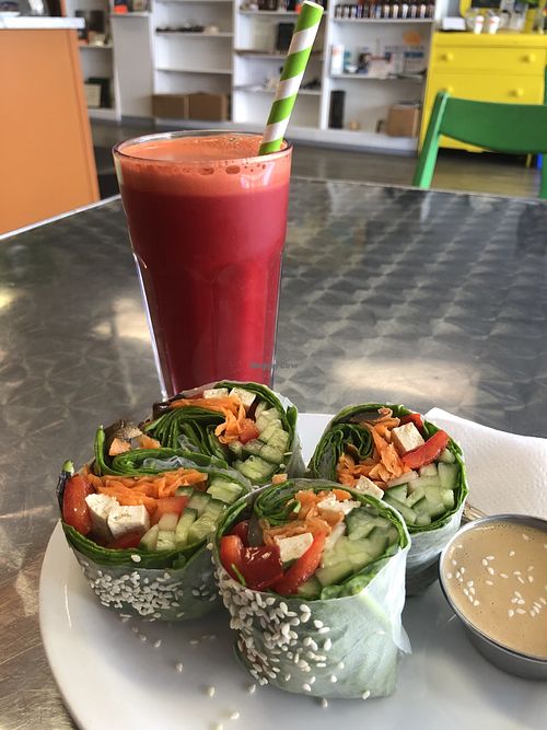 “Bleeding Carrot” Juice and Rice Wrap!  at The Bleeding Carrot in Owen Sound