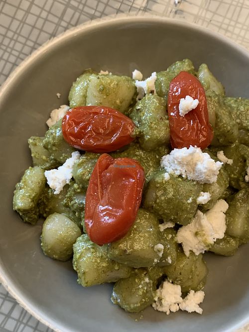 gnocchi with pistachio pesto, tomatoes and almond ricotta   at Al Pum Rus in Trecate