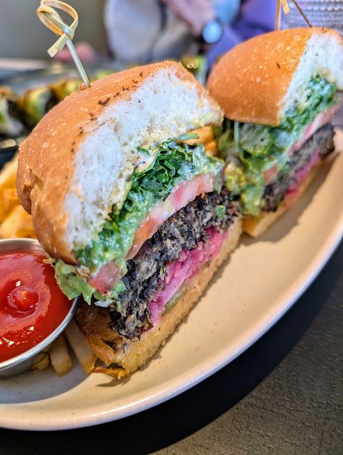 The ($24) burger. Was good but pricy at Planta - Brentwood in Los Angeles