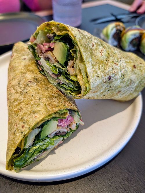 Mushroom chicken Caesar wrap at Planta - Brentwood in Los Angeles