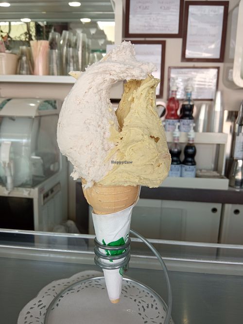 Gelato alla nocciola e pistacchio at La Gelatteria Verona in Villafranca Di Verona