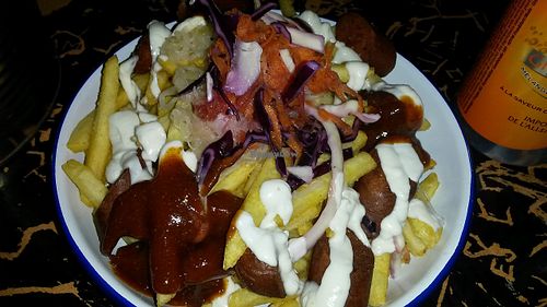 Currywurst at The Flying Duck in Glasgow