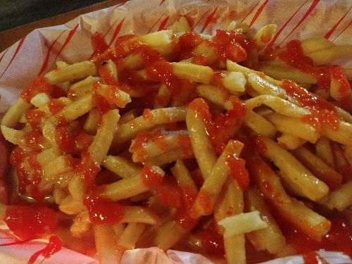 fries in satay topped sweet chilli at The Flying Duck in Glasgow