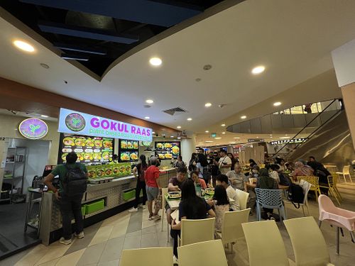 Keep left when entering into the food court from the MRT  at Gokul Raas Vegetarian - VivoCity in Central Singapore