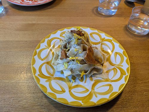Chanterelle pasta at V'italian in Copenhagen