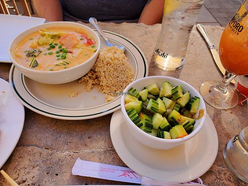 Fresh Cucumber Salad and Yellow Curry at Z's House of Thai in Cave Creek