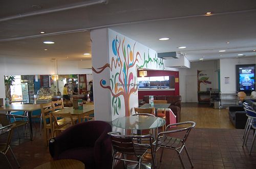 Seating and decor at Natura Cafe in South East London