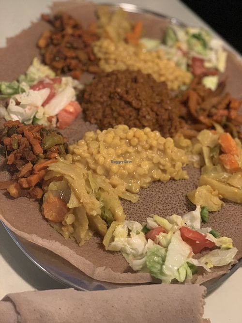 All veggie options  at Blue Nile Restaurant in Jamaica Plain