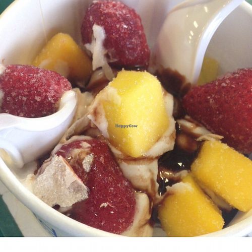 vegan soft serve..so yummy! at Down to Earth in Granger