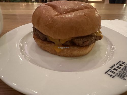 Vegan kids burger  at Gutenburg in Miami Beach