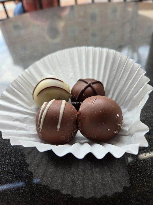 Vegan/ gluten-free truffles at Aromas World in Williamsburg