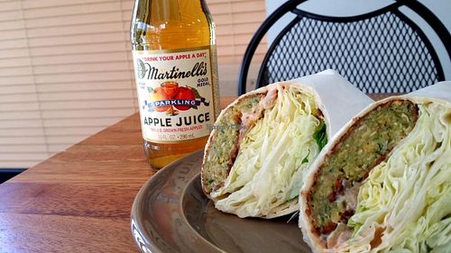 The always-delicious falafel wrap at Jack's Bean in Seoul