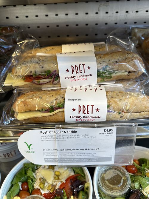 don't confuse the veggie with the vegan one  at Pret A Manger - Glasgow Central Station in Glasgow
