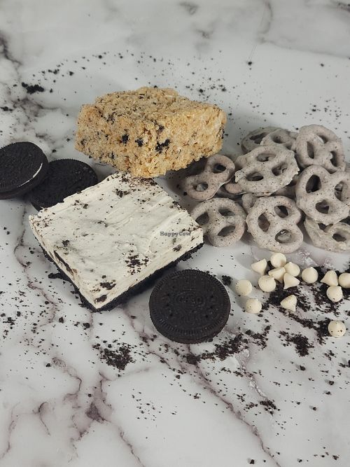 Cookies and cream white chocolate covered pretzels   at Manna Tea & Kava Bar in Sarasota