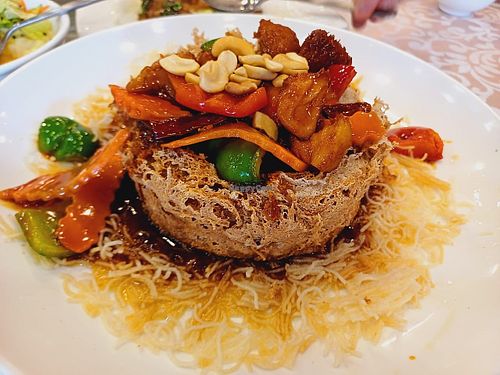 Yam Basket Kung Po Hedgehog Mushrooms (Vegetarian) at Treasure Oasis Vegetarian Restaurant - 意素轩 in Kuala Lumpur