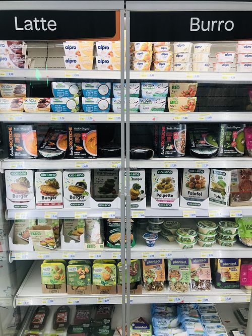 Vegan products   at Carrefour Market  in Pompei