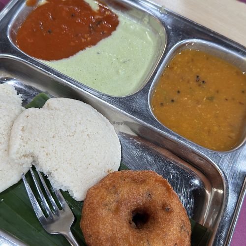 Vada and Idli with sambar and chutney    at BLR Bar & Curry in Morrisville