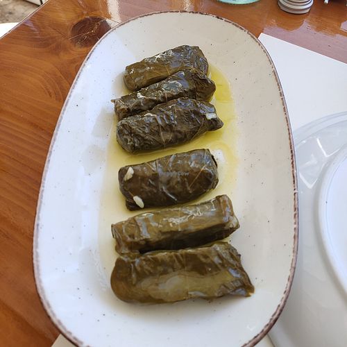 Stuffed grape leaves at To Steki sti Gonia in Himare